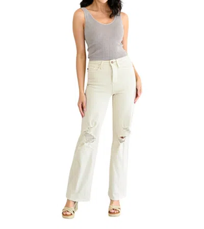 Judy Blue Selena Distressed 90's Jeans In Bone In Beige