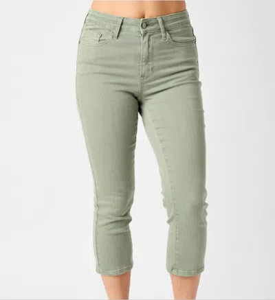 Judy Blue Sensational Cropped Jeans In Sage