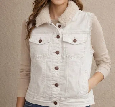 Judy Blue Shearling Lined Vest In White