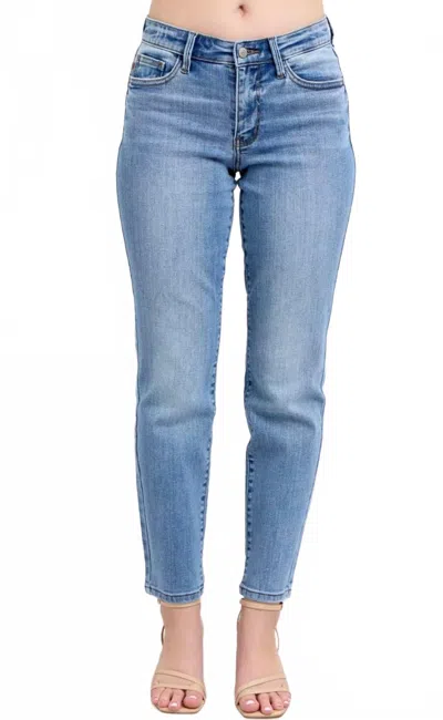 Judy Blue Slim Fit With Cell Phone Pocket Jeans In Vintage Wash In Blue