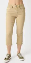 Judy Blue So Casual Khaki Capris In Beige In Beige