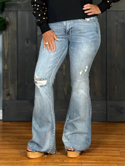 Judy Blue Spice It Up Flare Jeans In Light Denim