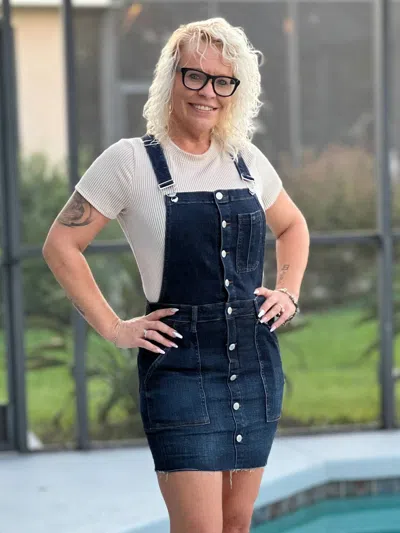 Judy Blue Stand Out Overall Skirt In Blue