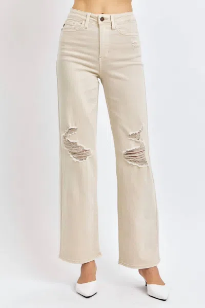 JUDY BLUE STARSTRUCK STRAIGHT FIT JEANS IN BONE
