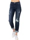 Judy Blue Stitched Destroy Boyfriend Jean In Dark Wash In Blue