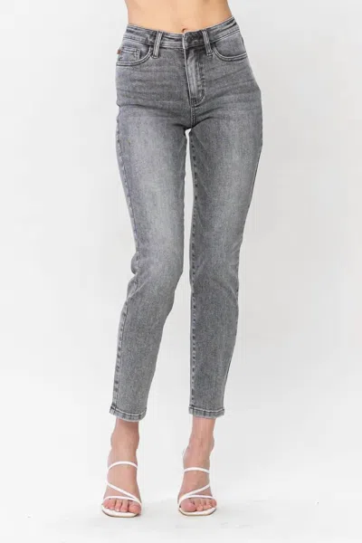 Judy Blue Stone Wash Slim Fit Jean In Grey