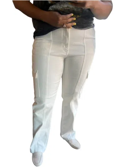 Judy Blue Straight Leg Cargo Jeans In White