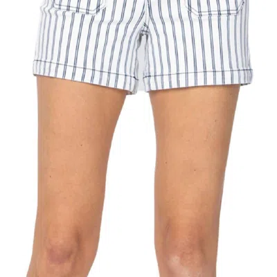 Judy Blue Stripe Patch Pocket High Waist Shorts In White