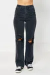 Judy Blue Lucas Straight Leg Jeans In Black In Black