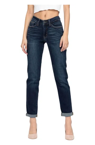 Judy Blue Tapered Straight Jeans In Dark Blue