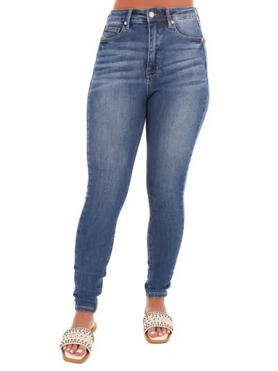Judy Blue Tummy Control Classic Skinny Jeans In Medium In Blue