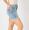 JUDY BLUE TUMMY CONTROL COOL DENIM SHORTS IN BLUE