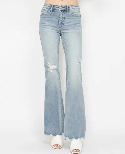 JUDY BLUE TUMMY CONTROL DESTROY FLARE JEAN IN LIGHT WASH