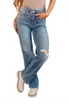 Judy Blue Tummy Control Distressed Straight Leg Jeans In Blue In Blue