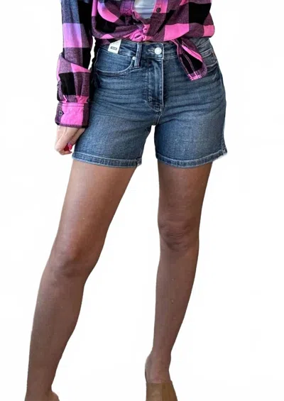 Judy Blue Tummy Control Love Me Shorts In Blue