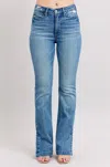 Judy Blue Tummy Control Side Slit Bootcut Jeans In Vintage Wash