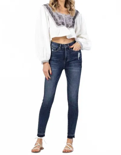 Judy Blue Tummy Control Skinny Jeans In Dark Wash In Blue