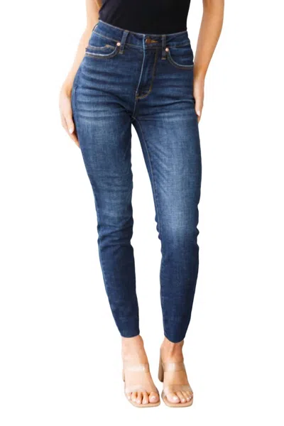 Judy Blue Tummy Control Skinny Jeans In Dark Wash In Blue