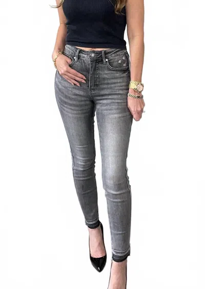 Judy Blue Tummy Control Skinny Jeans In Grey Street In Gray