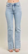Judy Blue Tummy Control Vintage Side Slit Bootcut Jeans In Vintage Wash