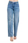 Judy Blue Tummy Control Vintage Wash Straight Jean In Blue In Blue