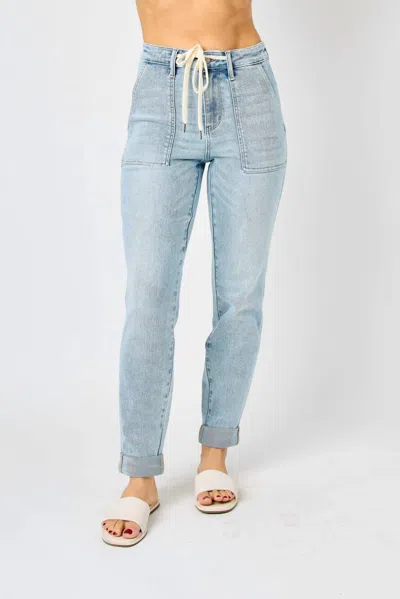 Judy Blue Vintage Jogger Pants In Light Wash In Multi
