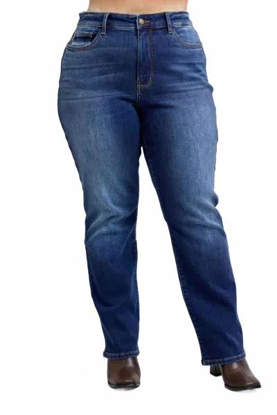 Judy Blue Vintage Wash Thermal Straight Leg Jean - Plus In Blue