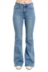 Judy Blue Western Embroidered Flare Jeans In Medium Wash In Blue