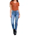 Judy Blue Western Print Relaxed Jeans In Dark Wash In Blue