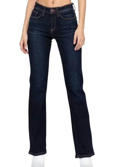 Judy Blue Whiskered Boot Cut Jean In Dark Wash In Blue