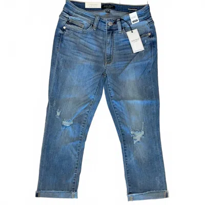 Judy Blue Wome's Mid-rise Capris In Light Blue