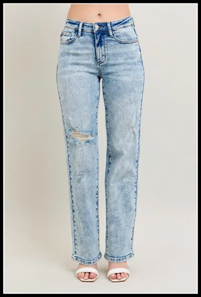 Judy Blue Women's 90's Straight Denim Plus In Light Blue