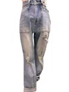 Judy Blue Women's Boyfriend Distressed Jeans In Mid Wash