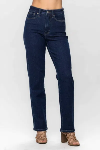 Judy Blue Women's Carrie High Waist Tummy Control Classic Straight Jeans In Blue