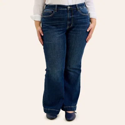 Judy Blue Women's Charlotte Dark Wash High Rise Flare Jeans In Dark Stonewash