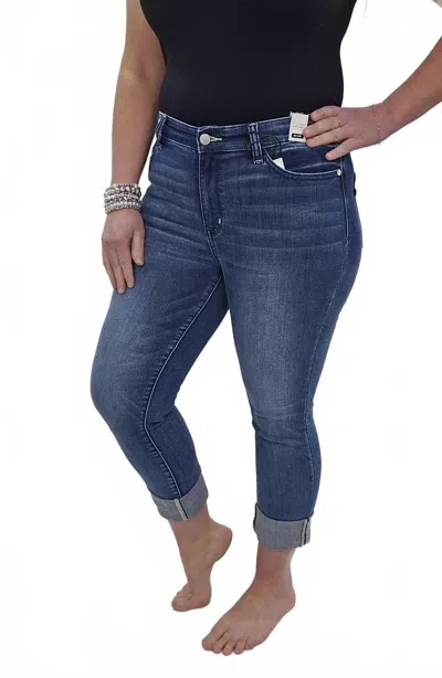 Judy Blue Thermal Denim Skinny Jeans In Blue