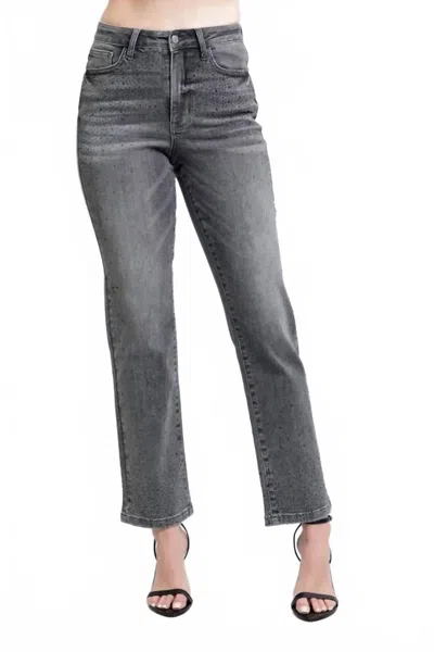 Judy Blue Women's High Rise 90's Straight Jeans In Grey In Gray