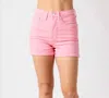 Judy Blue High Waist Tummy Control Denim Short In Dyed Pink