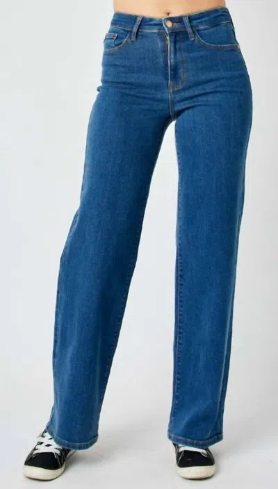 Judy Blue Women's High Rise Vintage Wide Leg Jean In Medium Wash In Blue