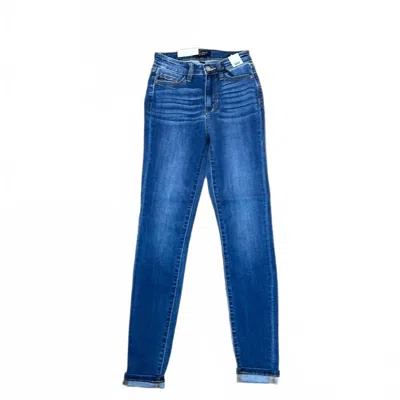 Judy Blue Women's High Waist Non Distressed Skinny Cuff Jeans In Default Color In Multi