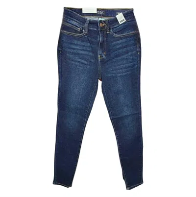 Judy Blue Women's High Waist Skinny With Handsanding Jean In Dark Wash In Blue