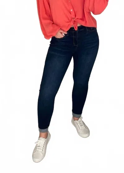 Judy Blue Women's High Waist With Handsanding Skinny Jeans In Dark Wash In Blue