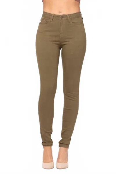 Judy Blue Women's High Waisted Colored Skinny Jeans In Olive In Green