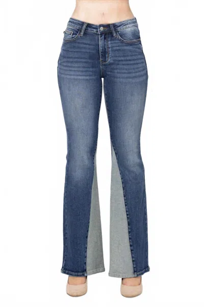 Judy Blue Women's Inseam Panel Flare Jeans In Grey In Blue