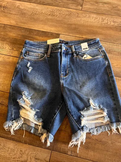 Judy Blue Women's Mid Distressed Shorts In