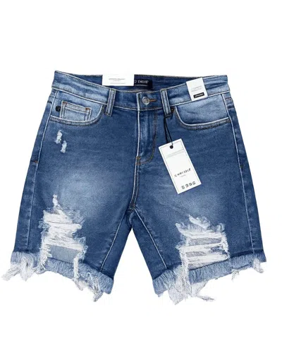 Judy Blue Women's Mid Rise Destroyed Shorts In Blue