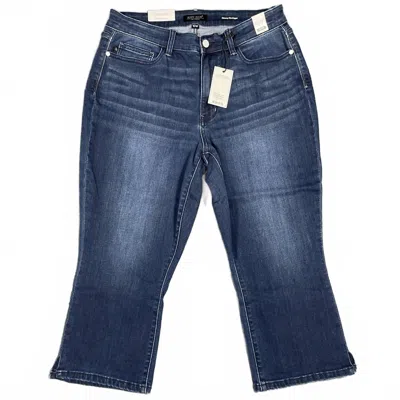 Judy Blue Women's Midrise Skinny Fit Capri Pants In Dark Wash In Blue