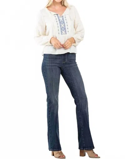 Judy Blue Women's Pippa Vintage Pull On Slim Boot Cut Jeans In Medium Wash In Blue
