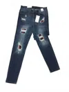 Judy Blue Women's Plaid Patch Work Skinny Jeans In Black In Multi