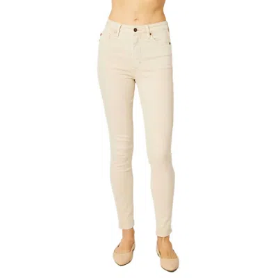 Judy Blue Women's Plus Size Hi-rise Tummy Control Jeans In Bone In Beige